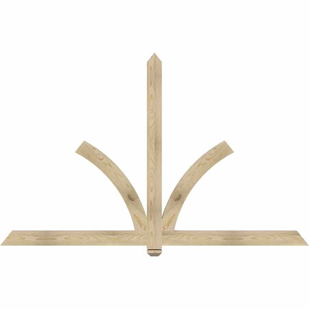 Ekena Millwork Redmond Rough Sawn Timber Gable Bracket, Douglas Fir, 84"W x 53"H x 2"D x 4"F, 15/12 Pitch GBW084X53X0204RED00RDF